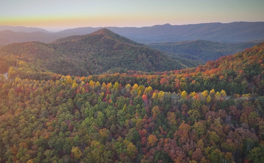 View of the Smoky Mountains during fall