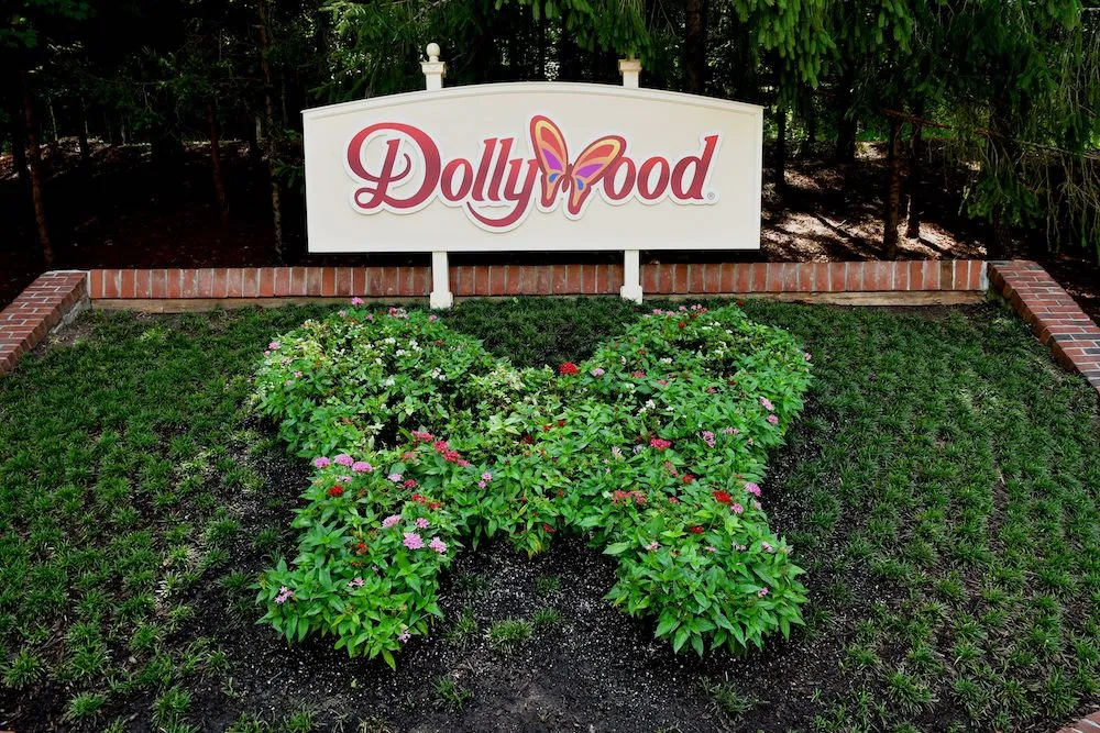 butterfly and Dollywood sign