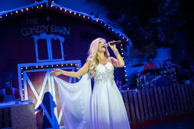 Christmas singer at The Comedy Barn